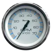 Faria Chesapeake White SS 4"" Tachometer - 7,000 RPM (Gas - All Outboards)