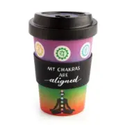 1x Eco-to-Go Bamboo Coffee Tea Eco Reusable Cup My Chakras are Aligned - 470ml