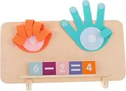 Kisangel 1 Set Math Teaching Montessori for Homeschool Self Teaching Math Machine Montessori Counting Calculation Educational Counting Blocks Number Tracing Board Wooden