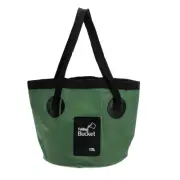 12L Collapsible Bucket Travel Portable Water Storage Container Dark Green