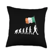 Evolution Ireland Flag Irish Saint Patrick's Day Patriotic Throw Pillow 18x18