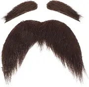 1 Set Self-Adhesive Beard and Eyebrows Old Man Mustache Costume Old Man Eyebrows and Mustache Kit Old Man Beard and Mustache Fake Mustache Beards Fake Eyebrows Costume Props Black