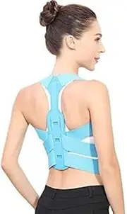 Corrector Correction Support Belt,Adjustable Back Clavicle Spine Shoulder Lumbar Corset Easy to Use,Blue-Medium,Blue-Medium