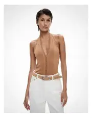 [Witchery] Halter Button Knit in Caramel
