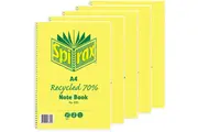 Spirax 810 Notebook 7mm Ruled 70% Recycled Spiral Bound A4 120 Page Pack 5