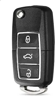 FLJKCT 3 Buttons Flip Folding Key Shell Car Remote Key Case Cover,for Volkswagen Vw Jetta Golf Passat B5 Beetle Polo Bora
