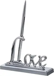 VILLFUL Plated Metal Wedding Signature Pen Set with Love Holder for Party Decorations
