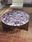 Modern Amethyst Agate Coffee Table Top – Crystal Agate Stone Side Table Arts