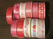 Hearts, XO, with love Washi tape mixed 1.5 cm" 11 rolls