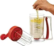 Pancake Batter Dispenser,900ml Pancake Batter Dispenser with Measuring Label - Pancake Pourer, Batter Separator Dispenser for Pancake, Waffle, Cake Handheld DIY Baking Tools Beutee