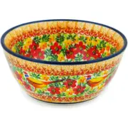 Polish Pottery Bowl 6" Magnificent Pheasant UNIKAT