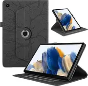 Tablet PC Cases Cover Compatible with Samsung Galaxy Tab A8 10.5-Inch 2021 (SM-X200/X205/X207) Tablet Case 360 Degree Rotating Stand Foldable Tablet Case Tree of Life Embossed Shell(Black)
