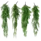 30 Leaves Artificial Green Plants Wall Hanging Fern Leaves Vines Outdoor Decor