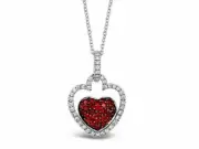 LeVian 14K White Gold Ruby H-I SI1 Diamond 0.67 cts 18" Pendant Necklace