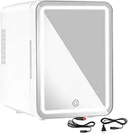 Car And Home Fridge Skincare Refrigerator Charging Cooler And Warmer Fridge For Home Offices Living Room(White US)