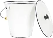 CHICAMPERA Enamel Storage Bucket with Lid Tough Milk Can for Home Farmhouse Kitchen Use Versatile Pail for Water Oil Wine More Acid Resistant