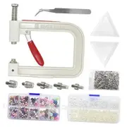 Pearl Setting Hand Press Machine Tools with 2 Boxes of 5 Sizes Colorful no