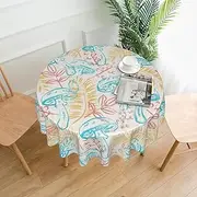 Mushroom Tablecloth for Round Table Cloth 60 Inch Waterproof Party Table Covers for Outdoor Picnic Kitchen