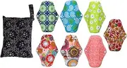 FRCOLOR 8pcs Bamboo Charcoal Sanitary Napkins Reusable Pads for Women Maternity Pads Washable Sanitary Towel Comfortable and Soft