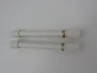 Spring Curtain Tension Rods White and Brass extend 5" to 6 1/2".