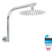 KYLINS WELS Chrome Round 8" SUS Rainfall Shower Head Gooseneck Wall Arm Bath Set