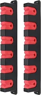 Ducurt Fishing Rod Rack Holders Wall-mounted Fish Pole Holder for Garage & Boat 6-Rod Storage Racks (Horizontal Red, 1 Pair)