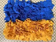 max stitch design thick tough slow feeding mat for large breed dogs, 45x60cm blue and yellow color sniffing mat