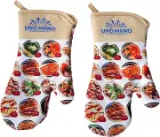 Oven Mitts, Potholder, Silicon Mini Oven Mitts & Kitchen Apron (7 Pieces Total),