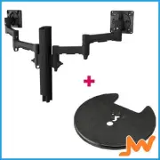 Atdec AWMS-2-4640 Dual Monitor Arm Grommet Clamp - Black
