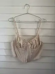 NWT Urban Outfitters Out From Under Devon Seersucker Corset Cream Size XL