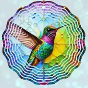 Wind Spinner 10" Colorful Hummingbird Rainbow Colors Double Sided WindSpinner