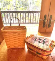 2 Longaberger 'All American Sparkler' & 'Tall Key' Combo Baskets, NEW