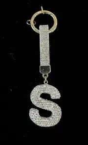Bling Letter “S” Charm Keychain Backpack Bag Tag Key Chain