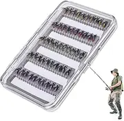 Fishing Lure Kit, 50X Artificial Fishing Baits with Storage Box, Portable Fly Hook for Bass, Trout, Walleye, Casual Activity Gear