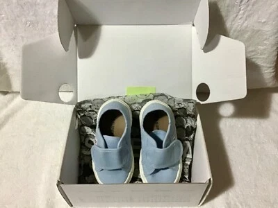 Superga pale blue sneaker style toddler shoe with velcrstrap UK 5 1/2