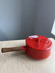 Brand New Dansk Kobenstyle Chili Red 1 Saucepan - Wooden Handle - 2.32 Qt