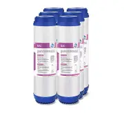 6 Pack 10"x2.5" 5 Micron Granular Activated Carbon GAC Water Filter Whole House