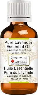 Greenwood Essential Pure Lavender Essential Oil (Lavandula angustifolia) (Made in France) 100% Natural Therapeutic Grade Steam Distilled for Personal Care 30ml (1oz)
