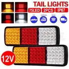 2 X 75 LED Tail Lights Stop Reverse Indicator 12V Ute Trailer Caravan Truck Boat