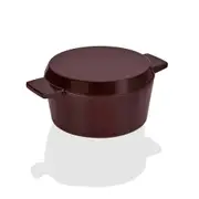 Stanley Rogers 24cm Heavy Duty Cast Iron French Oven Bordeaux w/Grill Pan Lid