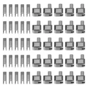 25Sets Zipper Repair Kits, #10 Retainers Box & Insertion Pins, Metallic Black