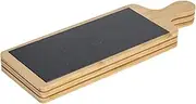 Argon Tableware Bamboo Slate Serving Paddle - 44.5 x 14.5cm - Pack of 3 - Natural Dinnerware Serving Platter Savoury Dish Cheese Board for Kitchens, Bar, Restaurant, Weddings, Events