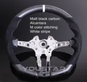MATT CARBON Alcantara White Line M Sport Steering Wheel for BMW M2 M3 M4 X5M X6M (for: BMW)