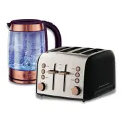 Russell Hobbs Brooklyn 4-Slice Toaster and 1.7L Glass Kettle Set