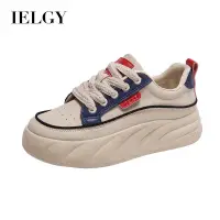 在飛比找蝦皮商城優惠-IELGY 帆布鞋白色女新款韓國學生3.5cm休閒運動鞋