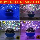 Starry Night Light Projector Star Sky Moon Lamp Kids Bedroom Lights Rotating USB