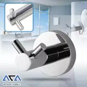 ACA Double Wall Hook Chrome Towel Robe Holder Hanger Round Bath Stainless Steel