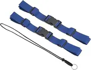 uxcell Backpack Chest Strap Set, 2 Pack Polyester Webbing Adjustable Replacement Strap with Quick-Release Buckle & Anti-lost Lanyard for Bag Outdoor Hiking Cycling, Blue