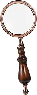 LALADEFIEE 1Pc Vintage Handheld Magnifying Lens Optical Glass Reading Tool for Seniors Lightweight Handle for Books Newspapers Stamps Travel Use