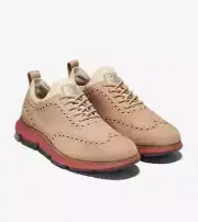 $228 NIB Cole Haan Men's 4.ZEROGRAND Wingtip Oxfords Size 9.5 Beige C37897